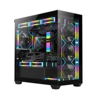 AntarcChill Custom High Quality Glass Mid Tower Micro ATX Case Computer Gaming PC Case Desktop Computer Cases PC Cabinet Casing