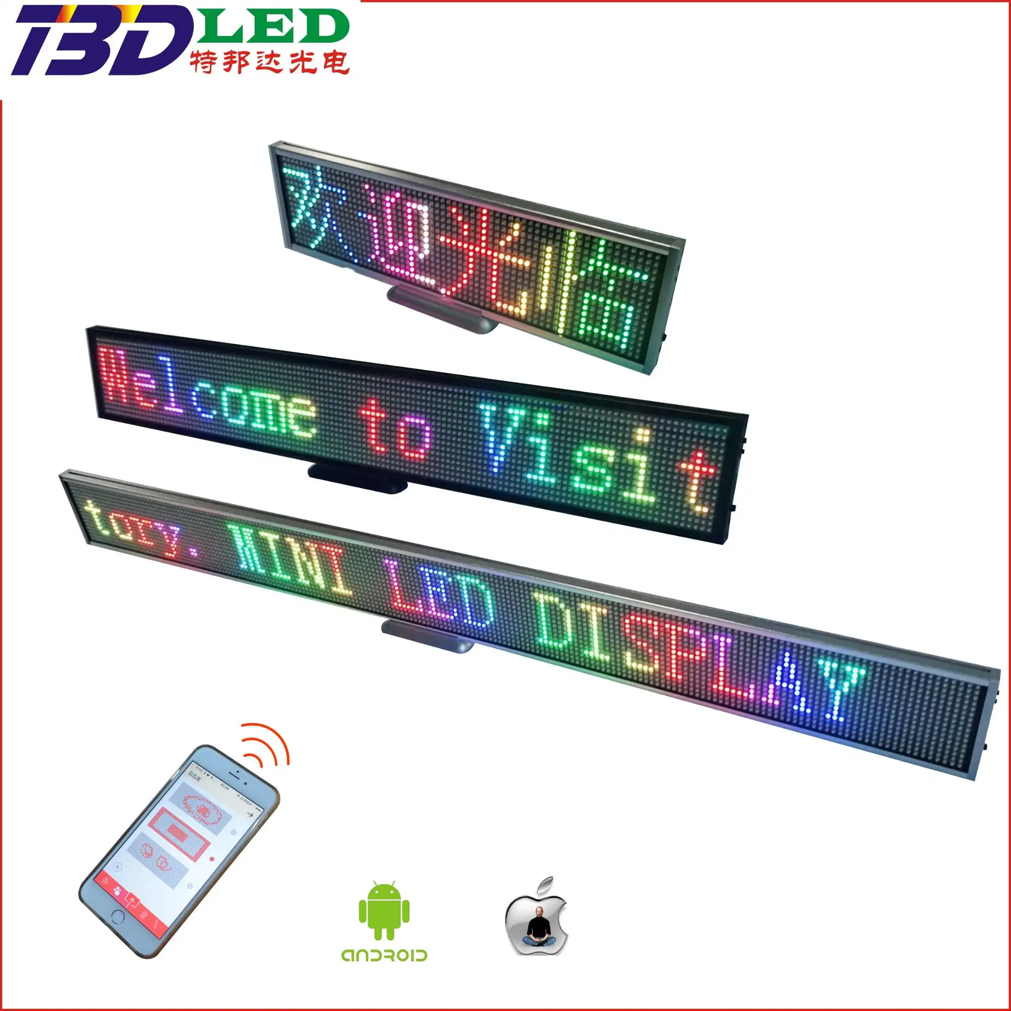 P5 papan Display LED Desktop Warna Penuh Layar iklan pesan bergerak penanda tujuan Bus dapat diprogram aplikasi Ultra tipis