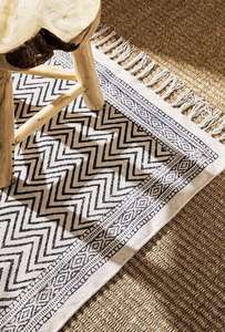 Aztec <b>Block</b> Print Cotton Dhurrie Rug Handmade Boho Area Carpet Floor Rug Home Decor - Product Image 6