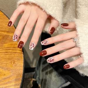 डिजाइन #2378 हाथ से बने झूठे नाखून लाल तेंदुए बिल्ली आंख ऐक्रेलिक नाखून - Product Image 3