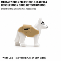 Mini Blocs de Construction MOC - Modèle de Chien Militaire K9 - Briques et Accessoires pour Figurines de Soldats - Jouets de Chien de Chasse et de Sauvetage