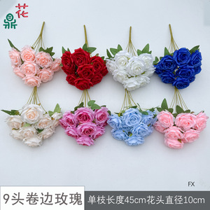 Bouquet de roses artificielles Fleurs en soie plastique Décoration de mariage Style moderne fait main - Product Image 2