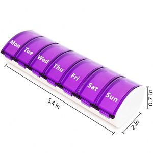 กล่องยาแบบโค้งสีเงิน 7 ช่อง กล่องพลาสติกหลากสี - Product Image 3