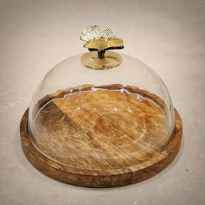 Soporte para Pastel de Madera con Cúpula de Vidrio a Precios Bajos, Diseño Moderno para Exhibición de Alimentos y Pasteles, para Restaurantes y Hogares - Product Image 1