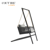 Couture meubles d'extérieur en rotin de haute qualité, chaise pivotante de jardin, mobilier d'extérieur, balançoire de Patio rembourrée