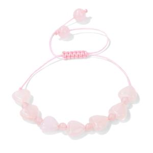 Pierre naturelle 7 Chakra Rose Quartz Coeur Bracelet Cordon <span class=keywords><strong>Tissage</strong></span> À La Main Coloré Amour pour Femmes Filles Cadeaux - Product Image 3