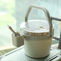 Seau à glace isolé sous vide en métal de conception classique de 7L avec la pince en plastique de couvercle pour la bière de vin de cocktail d'utilisation de refroidisseur de partie