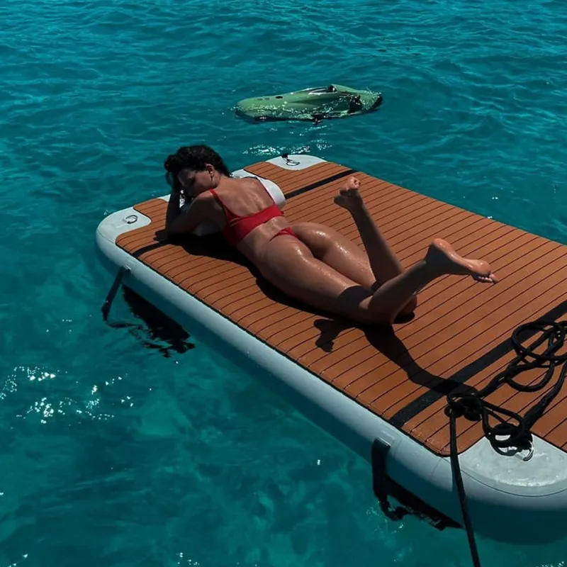 inflatable floating dock raft float platform Kayak swim relax fishing dock for sale