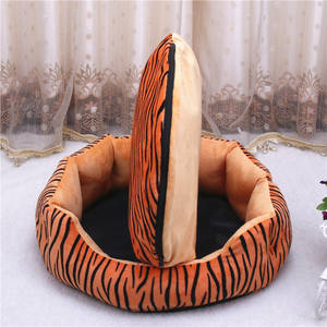 เตียงนอนสุนัขทรงกลมลายเสือดาวถอดออกได้สำหรับสัตว์เลี้ยงแมวและแมว - Product Image 3