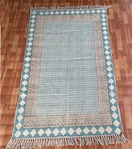 Aztec <b>Block</b> Print Cotton Dhurrie Rug Handmade Boho Area Carpet Floor Rug Home Decor - Product Image 3