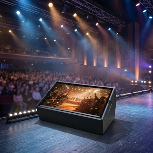 Teleprompter da Palco con Monitor e Altoparlante, Schermo HD da 27/32 Pollici ad Alta Luminosità per Concerti, Streaming Live e Dialoghi - Product Image 2