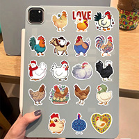 E-50 pegatinas coloridas de la serie Pollo para cuaderno, estilo Ins, morado, para chica, dibujos animados bonitos