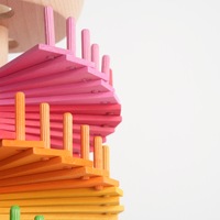 Grand 1:36 bricolage bois jouet teinture rotation vitesse balle jeu pour la reconnaissance des couleurs apprentissage précoce maternelle bâtiment éducatif