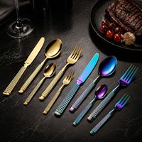 Ensemble de couverts en acier inoxydable SS410, manche colonne romaine, poli miroir, compatible lave-vaisselle, pour dîner de Noël, hôtel, vente en gros