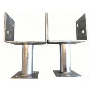 Heavy Duty Galvanized <strong>Post</strong> Shoe <strong>for</strong> Deck Frame Support Adjustable Height <strong>Post</strong> Support <strong>Bracket</strong> Q235B Galvanized - Product Image 2