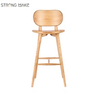 Tabouret de Bar en bois massif de Style britannique de luxe, comptoir de canne, hauteur du dos, pour la maison