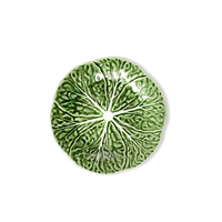 Chou vert Design 13 ''Assiettes de charge pour table de service de table de fête de mariage Ensemble d'assiettes en céramique Plateaux à feuilles