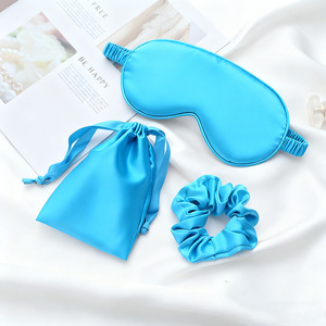 Silk Simulation Eye Mask Set Portable and Comfortable Sleep <b>Scrunchie</b> with Drawstring Bag and Hair Loop <b>Bath</b> Headbands - Product Image 6