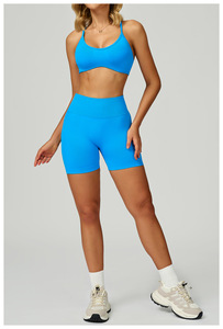 New Arrival <span class=keywords><strong>5</strong></span> Pcs Phụ Nữ Đường Viền Scrunch Shorts Tương Phản Scoop V Độn Crop Tops Phòng Tập Thể Dục Tập Thể Dục Yoga Thể Thao - Product Image 5