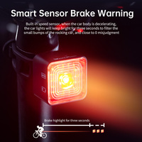 Phare et feu arrière de vélo étanches avec capteur de freinage intelligent, éclairage de cyclisme pour la conduite nocturne, ensemble d'éclairage avant et arrière de vélo pour avertissement