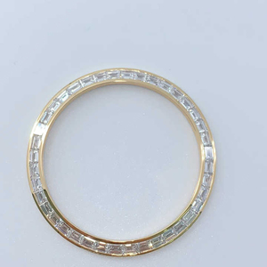 18K Gold PVD Case <b>Rainbow</b> Options Waterproof 40mm-42mm Baguette Diamond Bezel for RLX/PP-Natural/Lab Grown Diamonds - Product Image 2