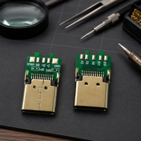 Connecteur USB 3.0 Type C Femelle 24 Broches, Montage sur PCB par Trou SMT, Coque en Acier Inoxydable SUS304, 5A 60W, LCP UL94V-0, Non Blindé, Marque JN
