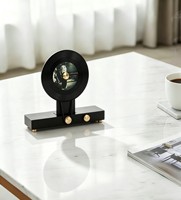 Décoration de disque vinyle en fer forgé de style vintage, petite taille, noire avec accents dorés, pour la maison et l'hôtel