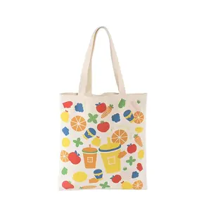 Factory Price Multi-color Fruit Printing Canvas Bag Colorful Gift Bag Tote Cotton Organic Cotton Bag