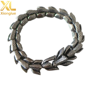 Bracelet élégant en acier titane noir, motif géométrique végétal, bijou unisexe, jonc en acier inoxydable 316 - Product Image 2