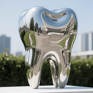 منحوتات أسنان مخصصة من الفولاذ المقاوم للصدأ والمعادن لتزيين عيادات الأسنان - Product Image 3