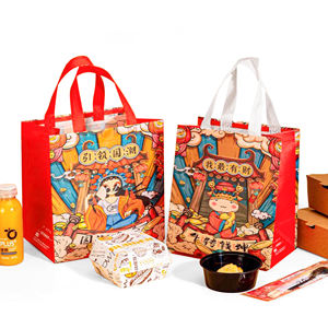 Sacs d'isolation en aluminium non tissé en matériaux recyclés JAHOO PACK, réutilisables, imperméables, anti-huile, avec poignée de longueur de main - Product Image 3