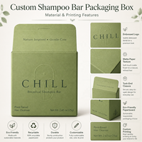 Pochettes personnalisées écologiques biodégradables robustes pour savon et shampoing en papier couché avec paillettes, estampage à chaud et gaufrage, logo personnalisé