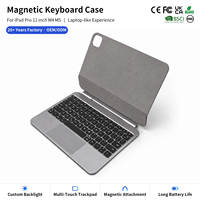 Étui de clavier magique flottant magnétique personnalisé avec pavé tactile, clavier sans fil pour iPad Pro 11 pouces, support en aluminium M4
