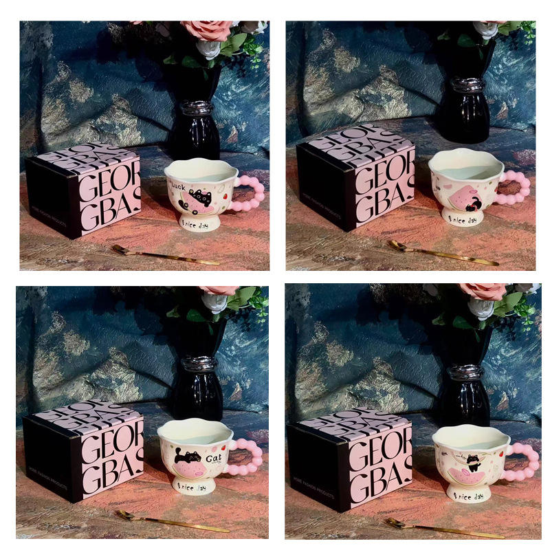 Vasos individuales con cuentas rosas - 60 unidades/caja