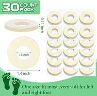 30 Pièces Coussins auto-adhésifs pour callosités Coussinets ronds en feutre de maïs pour les pieds et les orteils Soulagement de la douleur au talon