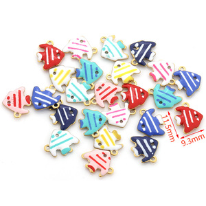 Pendentif miniature en émail représentant des animaux marins, formes variées, en acier inoxydable, pour la création de colliers - Product Image 4