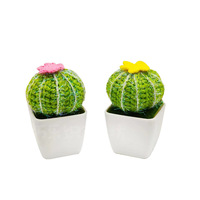 Mini bonsaï artificiel, ensemble de petites décorations de table en fil de laine faites à la main, motif tournesol, vente en gros Chine