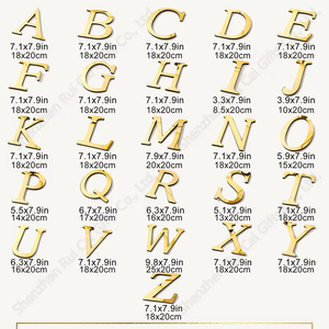 26 lettres anglaises <span class=keywords><strong>Alphabet</strong></span> 20cm <span class=keywords><strong>miroir</strong></span> acrylique 3D autocollant mural Festival fête décoration chambre décor maison décoration accessoires - Product Image 1