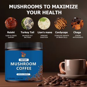 Fast Shipping Instant <b>Mushroom</b> <b>Coffee</b> Powder Support Mental Clarity with Chaga & Lions Mane Calming Support <b>Coffee</b> Powder - Product Image 4