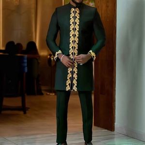 Ensemble Dashiki brodé d'inspiration <span class=keywords><strong>africaine</strong></span> S-3XL, costume de <span class=keywords><strong>mariage</strong></span> deux pièces, <span class=keywords><strong>chemise</strong></span> à manches longues et pantalon pour <span class=keywords><strong>homme</strong></span>, style africain - Product Image 2