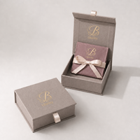 Boîte à bijoux de luxe LBarley avec logo personnalisé et insert en velours pour l'emballage de bagues et de boucles d'oreilles
