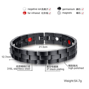 Bracelet magnétique à énergie quantique, protection EMF, bracelet en <span class=keywords><strong>pierre</strong></span> énergétique, bracelet de thérapie magnétique, bracelet à énergie scalaire japonaise - Product Image 5