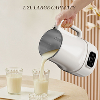 Mixeur multifonction à faible bruit pour jus, soupes et lait végétal, machine domestique de 1,2 L, automatique pour lait de soja