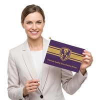 Mini-drapeaux personnalisés imprimés recto-verso pour célébrations de mariage, en polyester de qualité supérieure, avec logo personnalisé, résistants à la décoloration