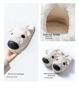 Nuove <span class=keywords><strong>Pantofole</strong></span> Invernali Unisex a Forma di Cane in Peluche 2026 - Suola Spessa, Calde, Antiscivolo per Interni - Product Image 3