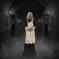 Décoration de sorcière lumineuse d'Halloween, électrique, à détection sonore, animée, accessoires pour maison hantée, alimentée par piles AAA, utilisation en extérieur