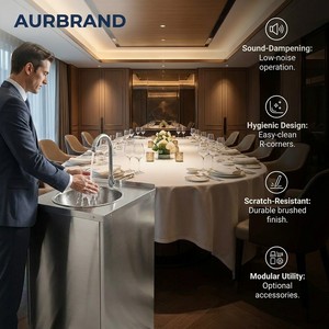 Estación <span class=keywords><strong>de</strong></span> Lavado <span class=keywords><strong>de</strong></span> Manos Móvil Profesional, Fregadero <span class=keywords><strong>de</strong></span> Acero Inoxidable SUS 304 con Pedal, Lavabo Higiénico <span class=keywords><strong>de</strong></span> Grado Alimenticio, OEM - Product Image 2