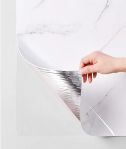 Papier peint en marbre imperméable Film PET Papier peint en marbre auto-adhésif brillant pour la décoration intérieure - Product Image 1
