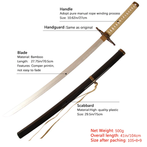 Populaire Anime Bleach <span class=keywords><strong>Ulquiorra</strong></span> Schiffer Kidults jeux de rôle bambou en bois samouraï jouet Katana épées pour Cosplay jouant garçons - Product Image 5