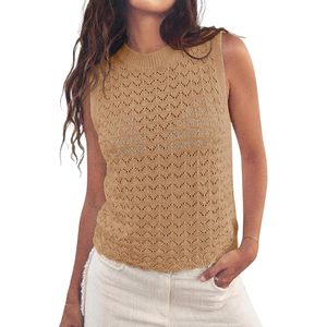 Débardeur en tricot ajouré au crochet pour femme, style bohème, idéal pour la plage et les vacances - Product Image 1